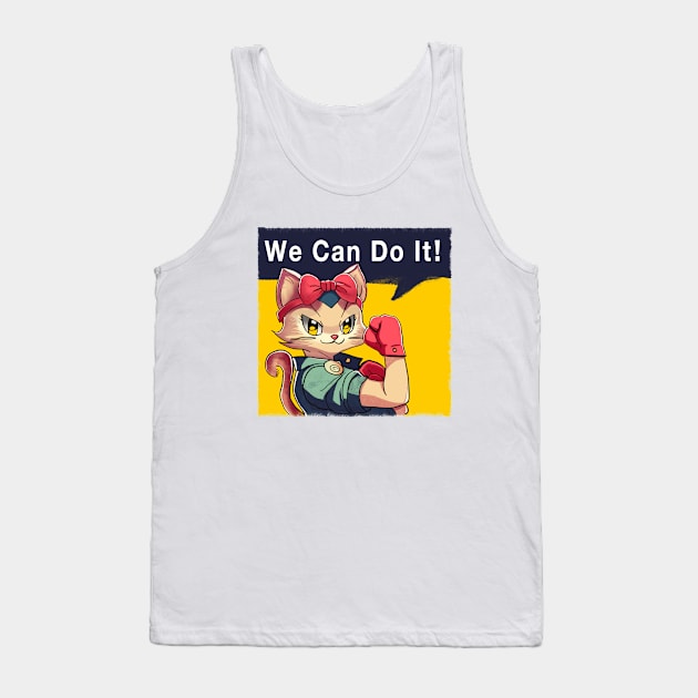 Rosie The Riveter - Cat Tank Top by CreativeSage